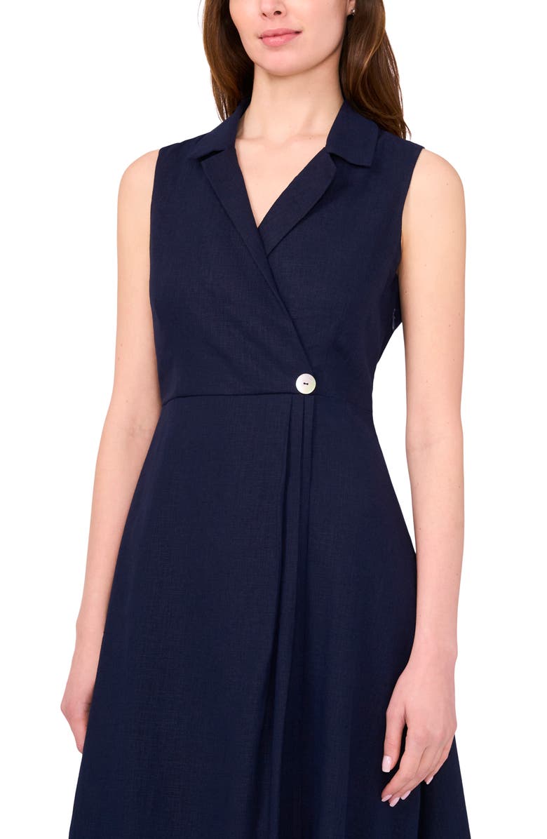 Halogen<sup>®</sup> Wrap Front Sleeveless Midi Dress, Alternate, color, Classic Navy