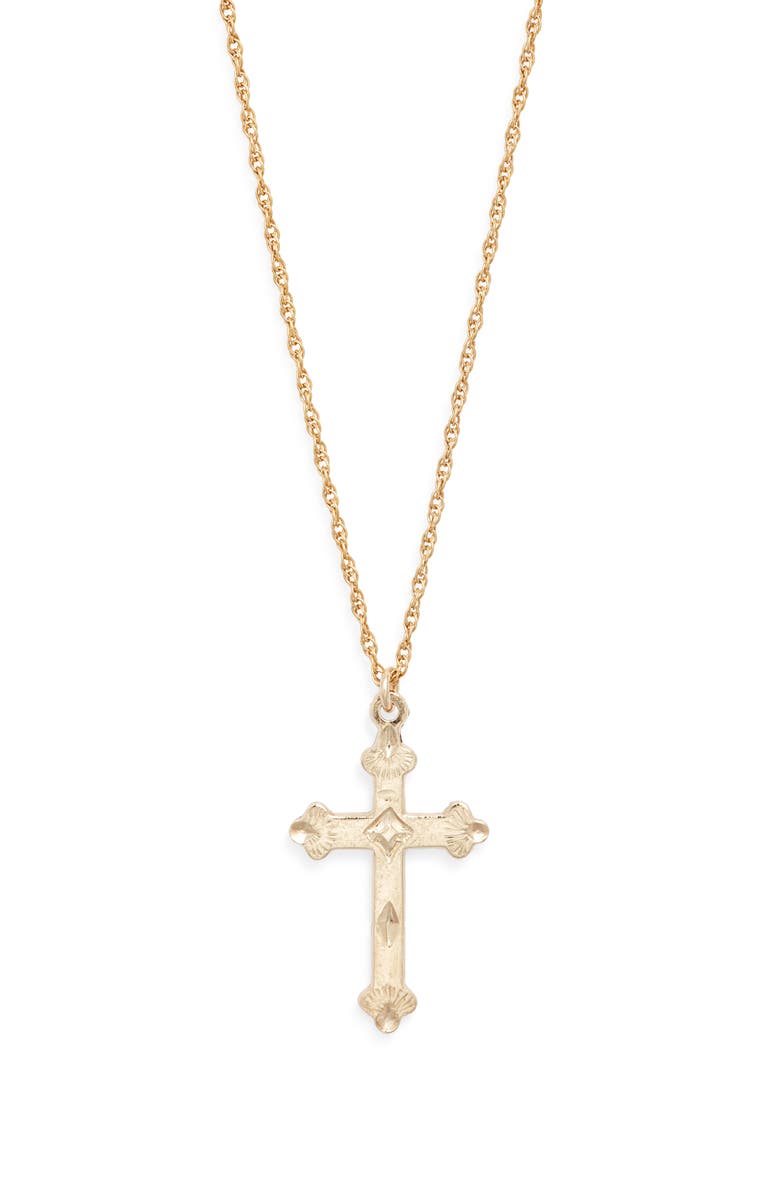 Set & Stones Julian Cross Pendant Necklace, Main, color, Gold