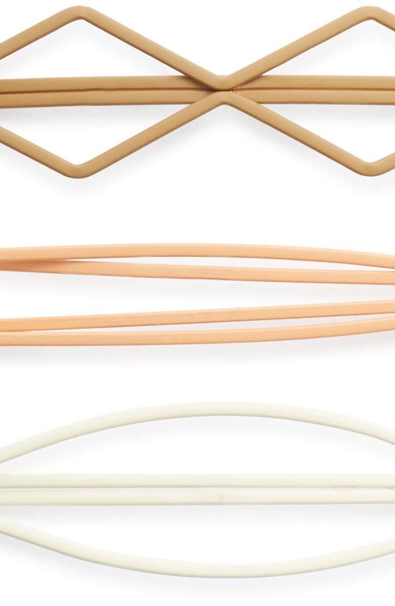 Madewell Three-Pack Geo Coated Acetate Hairpins, Alternate, color,