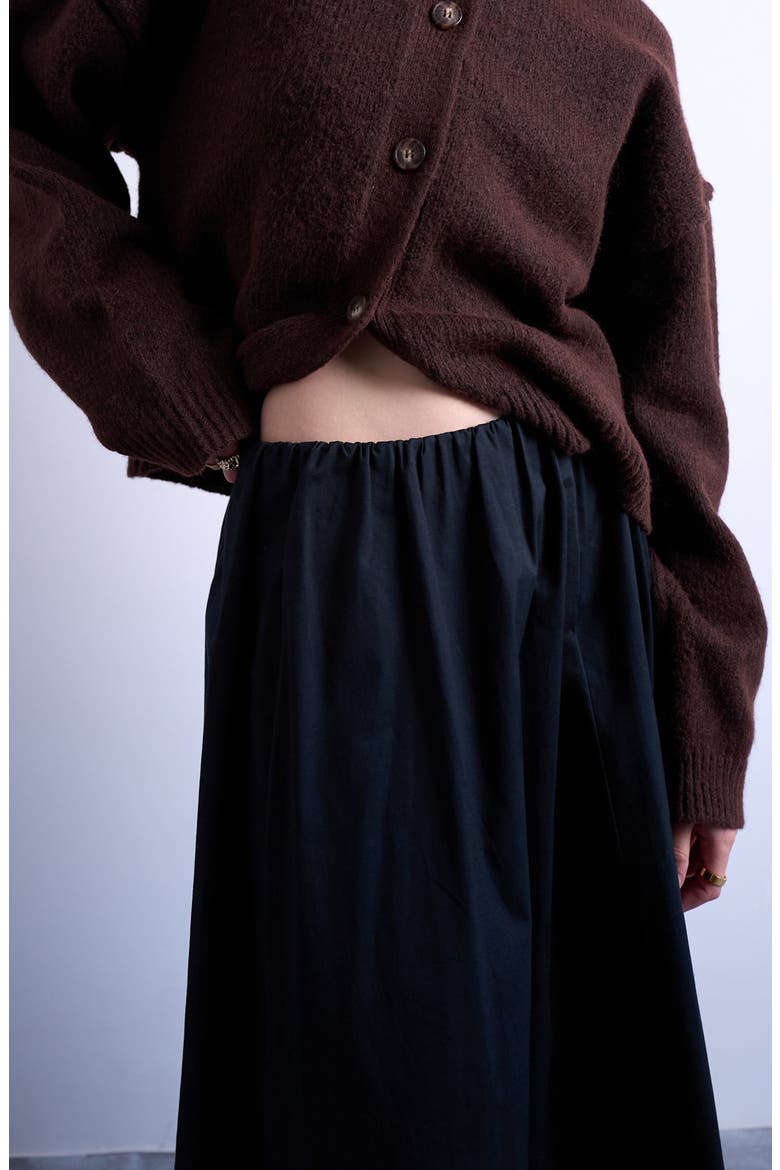 Stretch Cotton Twill A-Line Skirt, Alternate, color, BLACK