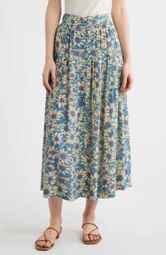 The Highland Floral Button Front Skirt