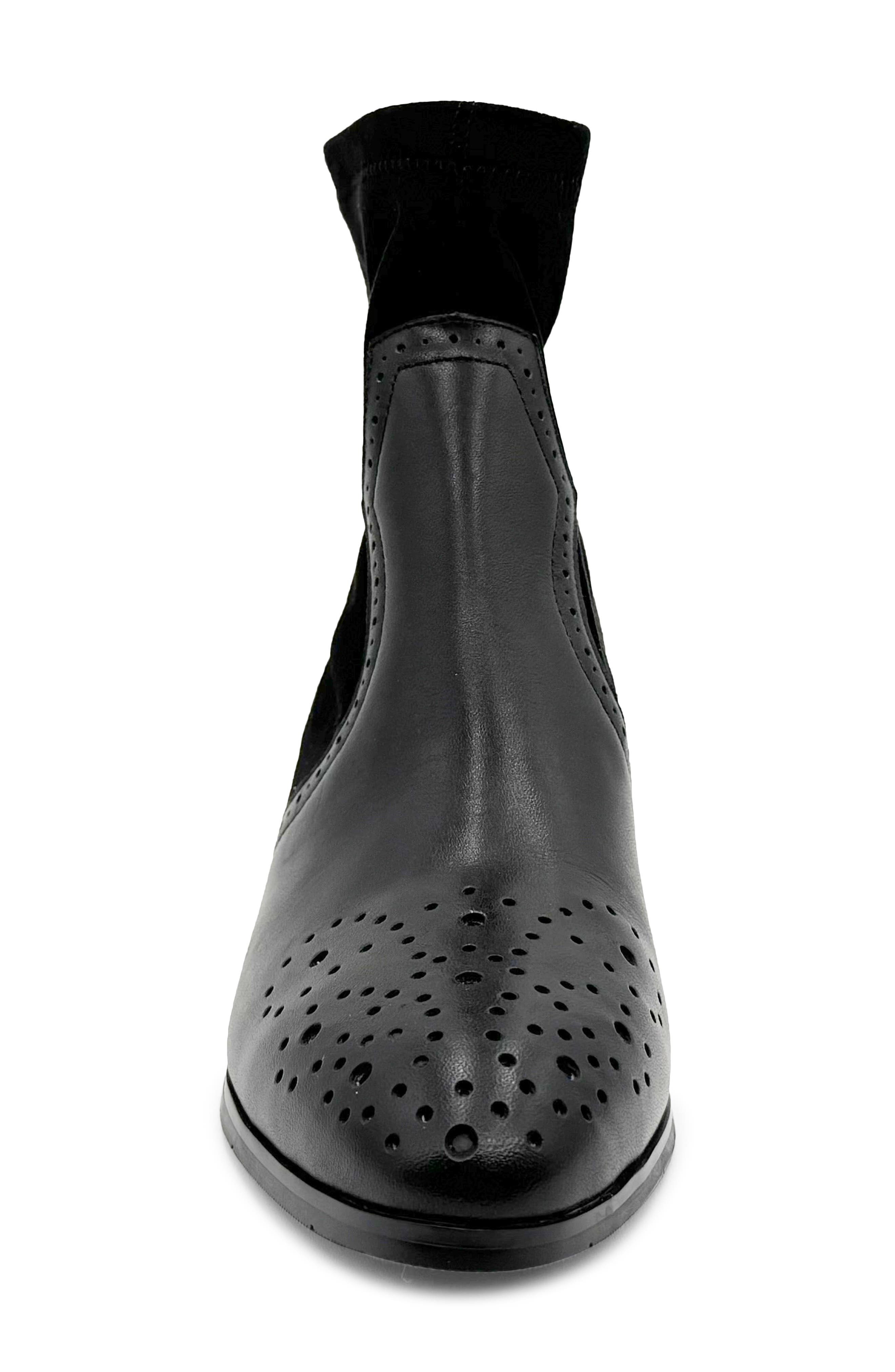 CHELSEA CREW Lima Brogue Boot, Alternate, color, Black Leather