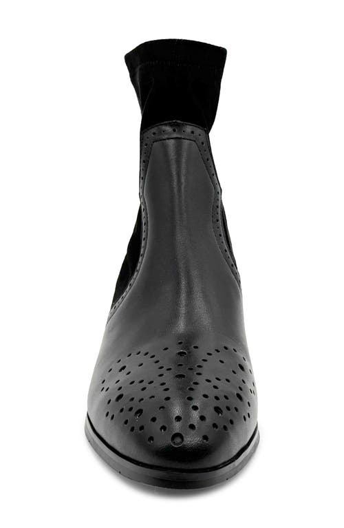 Chelsea Crew Lima Brogue Boot In Black Leather