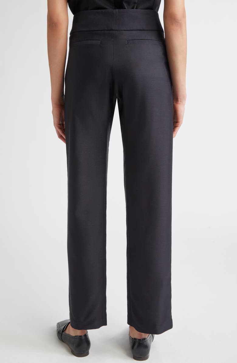 Brandon Maxwell The Phoenix Wool & Silk Mikado Pants, Alternate, color, Black