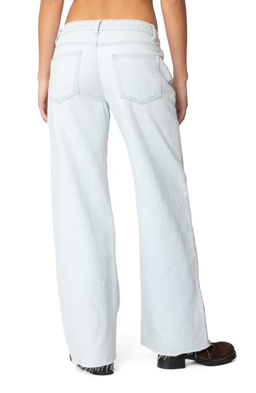 Edikted Savanna Low Rise Wide Leg Jeans In Light-blue