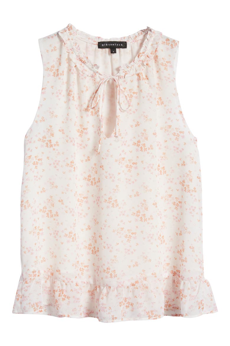 Floral Ruffle Blouse, Alternate, color, IVORY/ BLUSH FLORAL