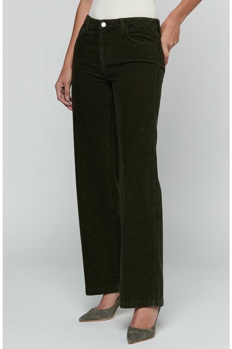 Scottie High Waist Wide Leg Corduroy Pants, Alternate, color, ARMY