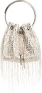 Jimmy Choo Bon Bon Beaded Fringe Satin Bucket Bag