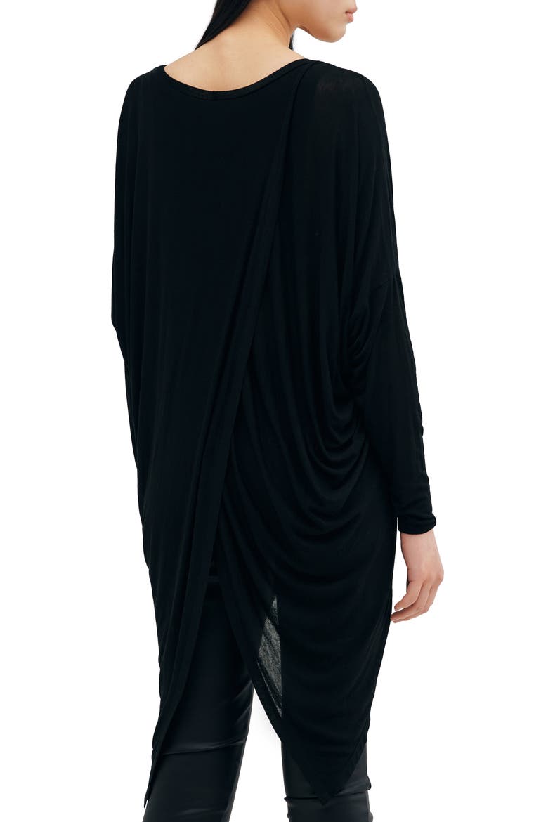 Vienna Tulip Hem Tunic, Alternate, color, BLACK
