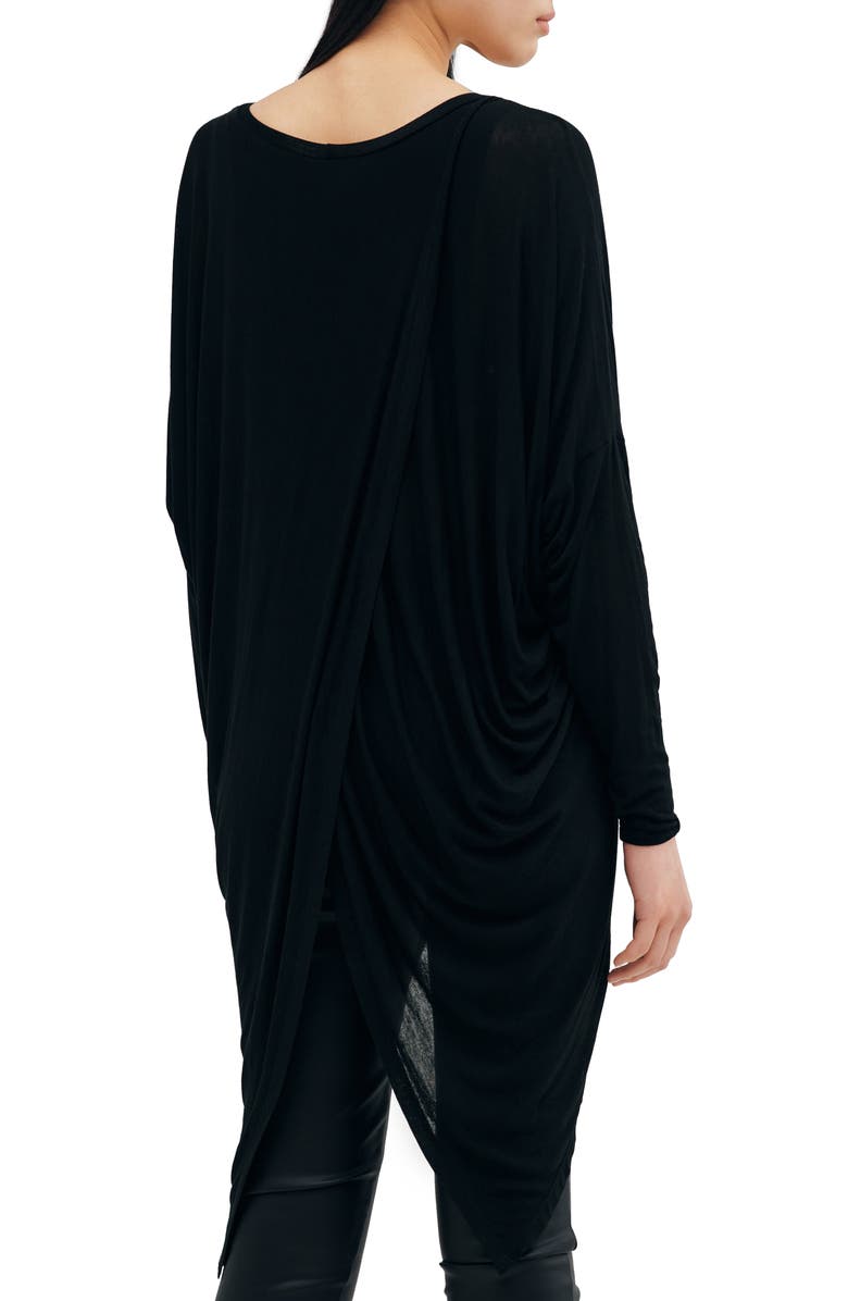 Two Lines by Marcella Vienna Tulip Hem Tunic, Alternate, color, Black