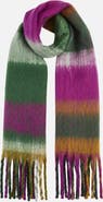 Yumi Oversize Brushed Fringe Checked Scarf