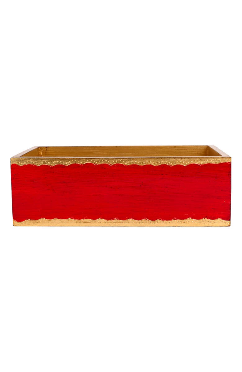 VIETRI Florentine Wooden Guest Towel Holder, Main, color, Red