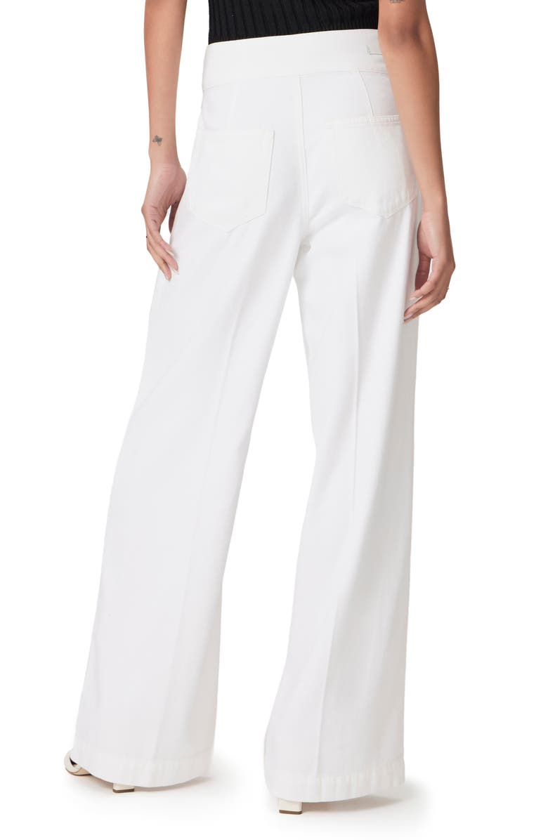 PAIGE Harper Lace-Up Waist Wide Leg Jeans, Alternate, color, Boss White