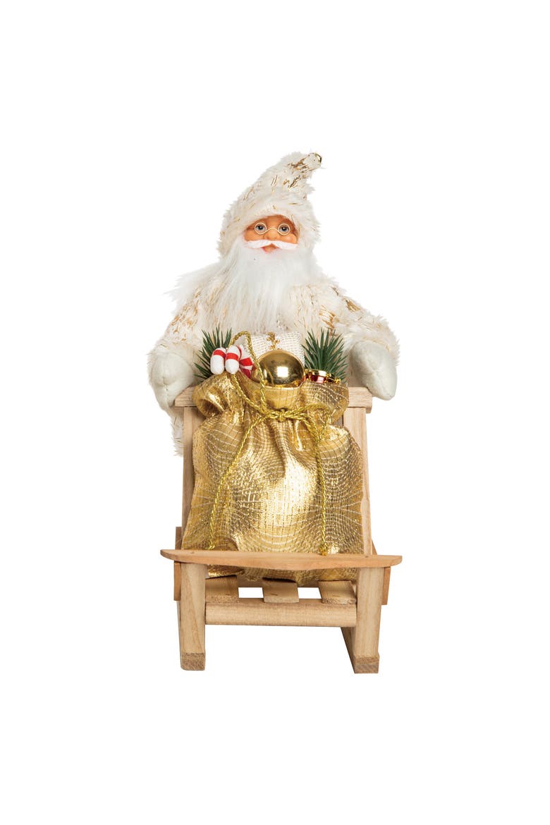 Multicolored Christmas Elegant Metallic Santa Decor, Main, color, Multicolored