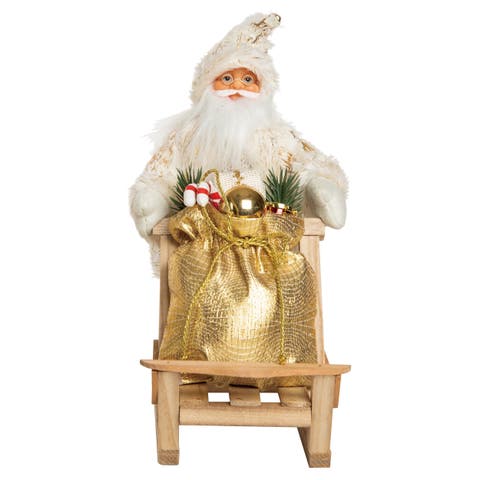Multicolored Christmas Elegant Metallic Santa Decor