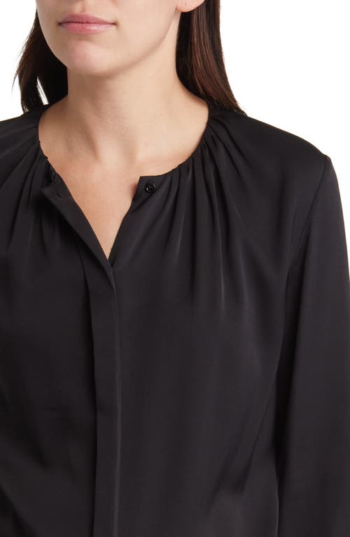 Hugo Boss Boss Banorah Stretch Silk Top In Black
