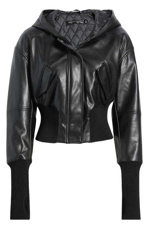 Romeo Faux Leather Zip Hoodie