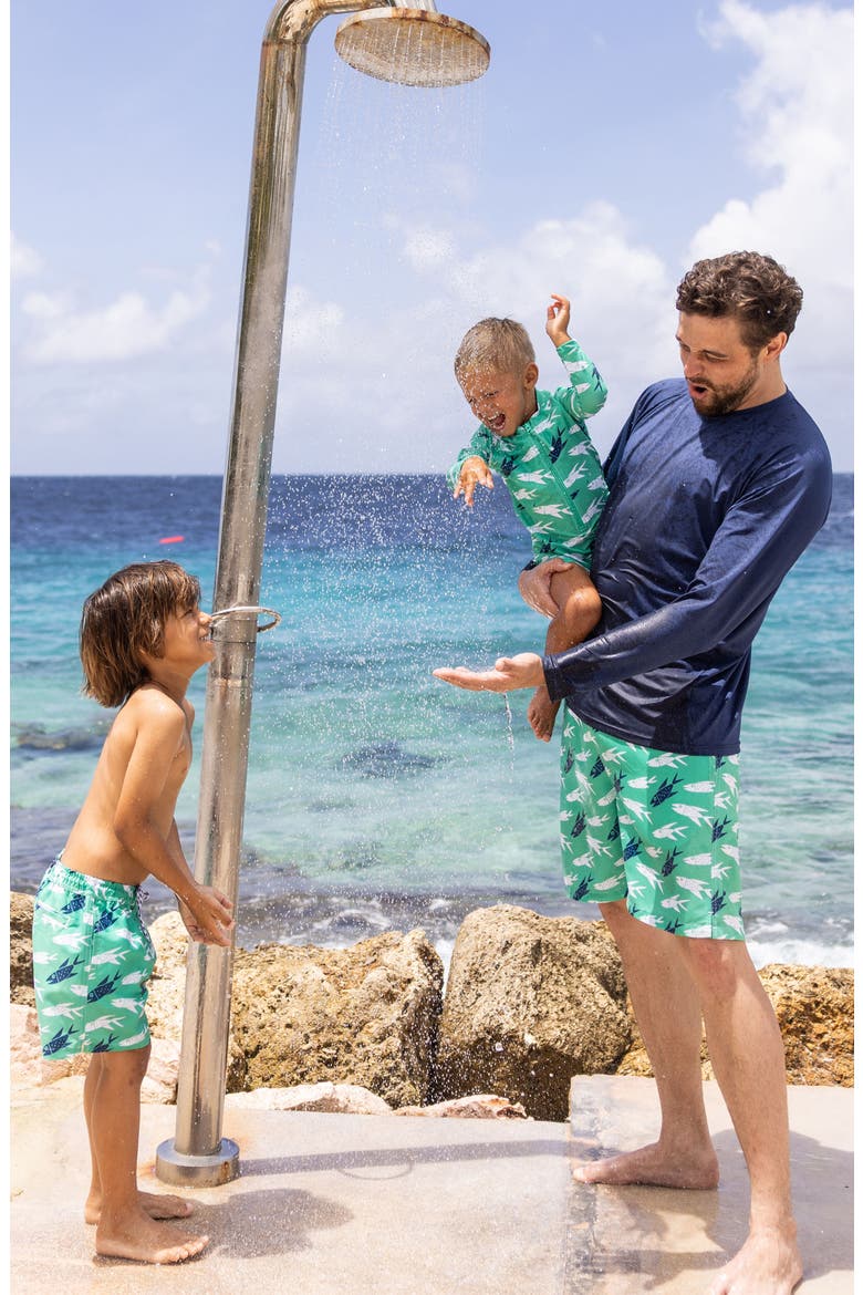Kids' Off the Hook UPF 50+ Swim Trunks, Alternate, color, GREEN