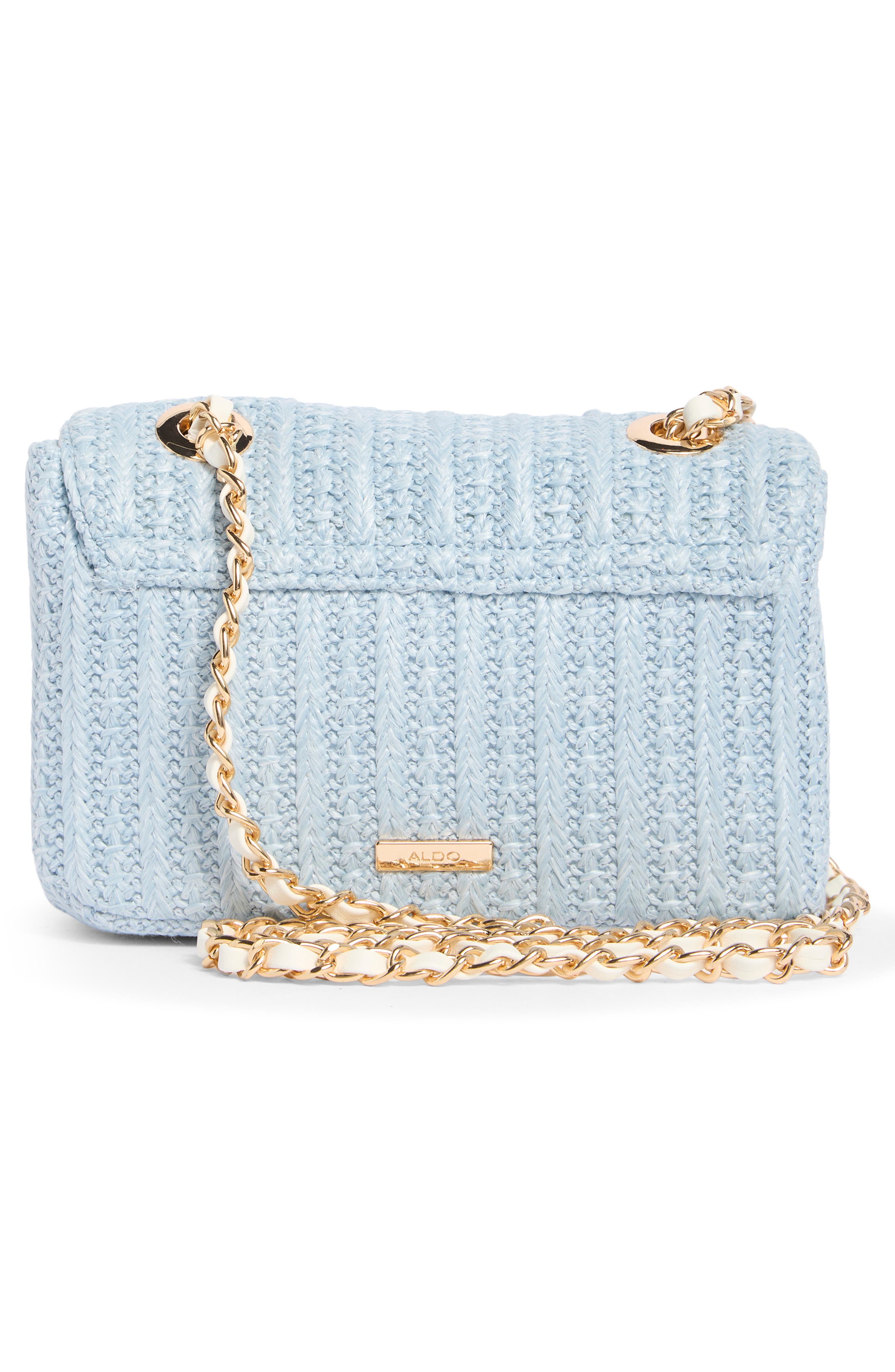 ALDO Adwiegan Woven Crossbody Bag, Alternate, color, Blue