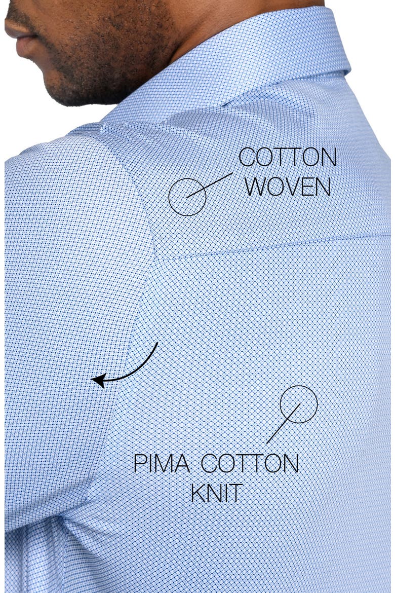 Slim Fit Micro Geo Print Reworked Cotton Dress Shirt, Alternate, color, WHITE/ BLUE