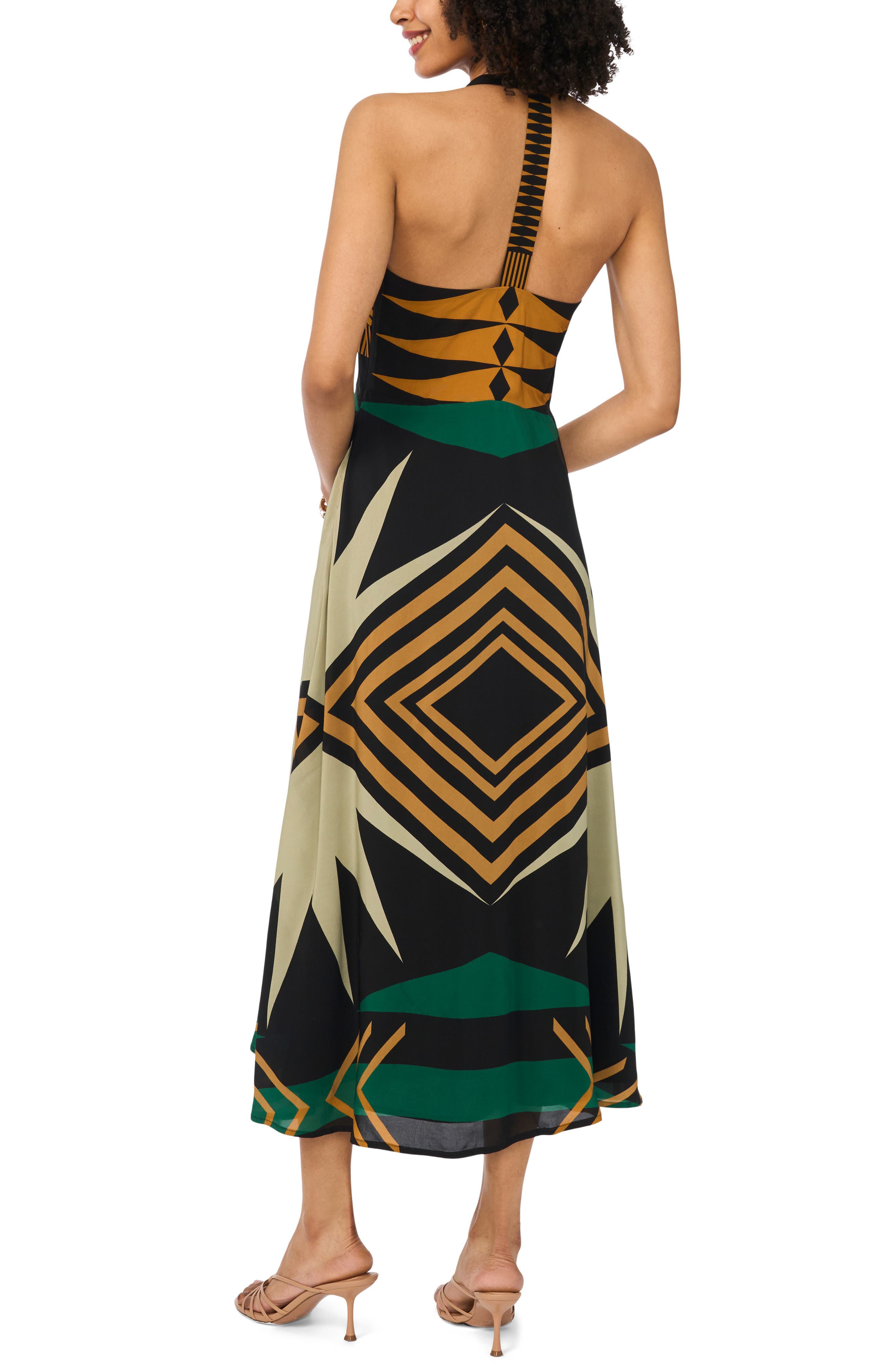 Mixed Print Racerback Midi Dress - image 2