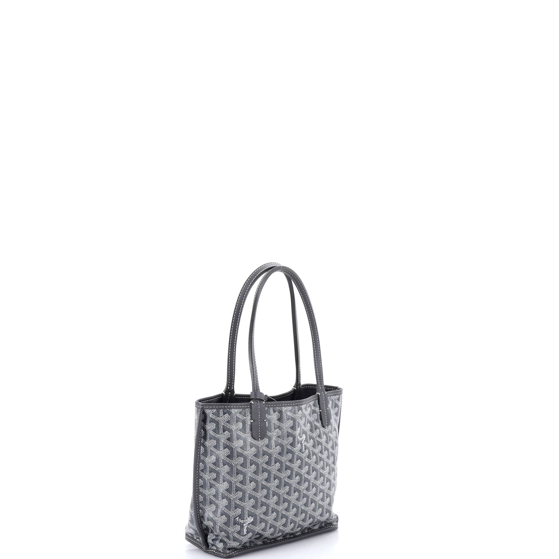 Pre-Owned Goyard Anjou Reversible Tote Coated Canvas Mini, Alternate, color, Gray