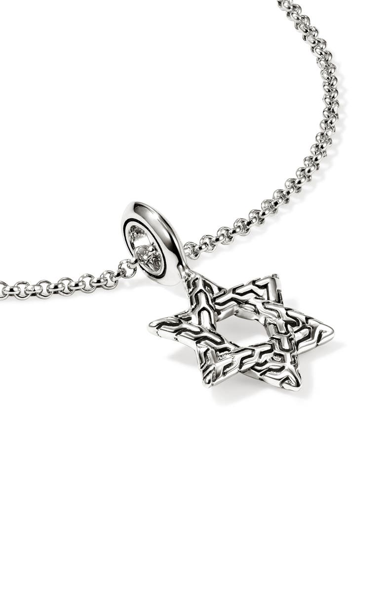 John Hardy JH Essentials Star of David Pendant Necklace, Alternate, color, Silver