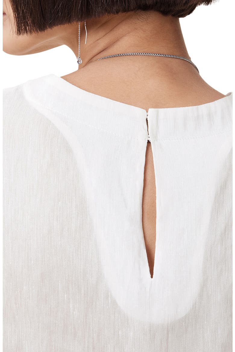 Lottie Linen & Silk Crop T-Shirt, Alternate, color, CHALK WHITE