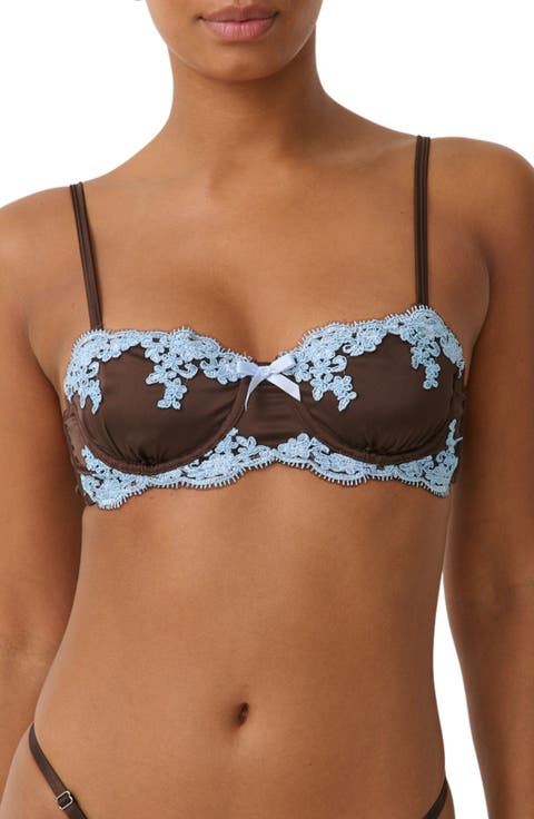 Cinderella Lace Trim Underwire Strapless Satin Bra