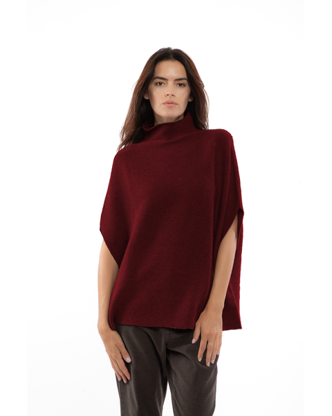 Pure Cashmere Funnel Neck Poncho