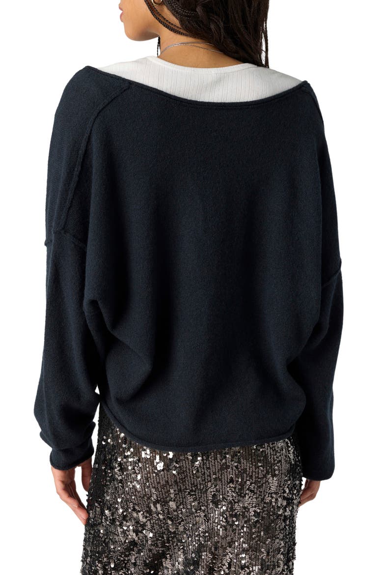 See Me V-Neck Pullover Sweater, Alternate, color, BLACK