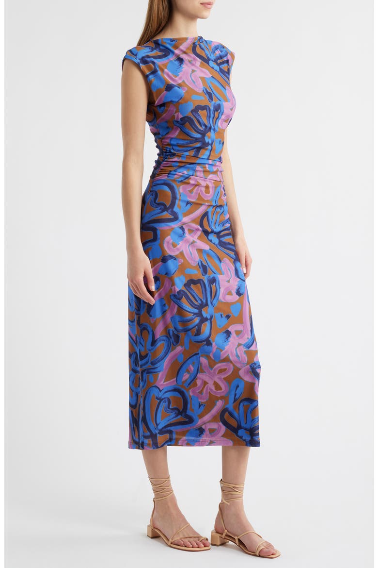 Carrie Floral Mesh Midi Dress, Alternate, color, FRESCO PRINT