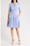 Stripe Short Sleeve Cotton Fit & Flare Dress