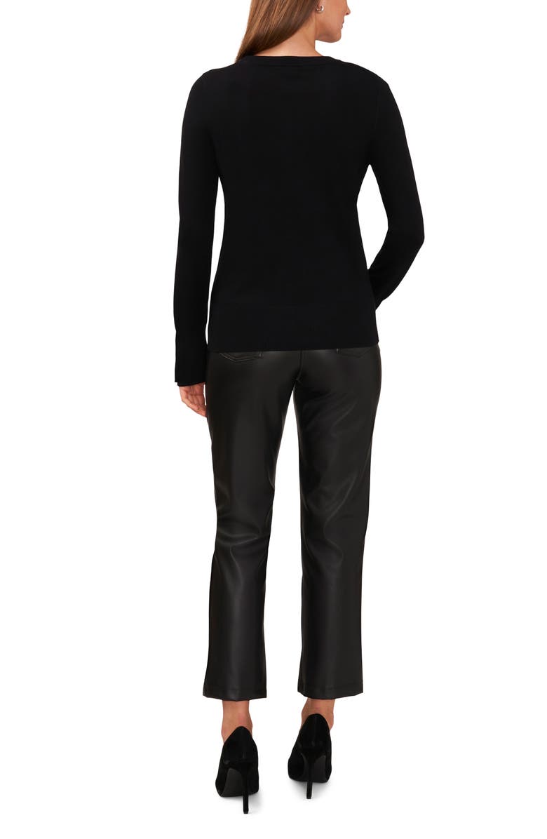 Halogen<sup>®</sup> Button Cuff Crewneck Sweater, Alternate, color,