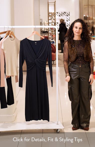 BOSS Eulo Twisted Long Sleeve Dress (Women) | Nordstromrack