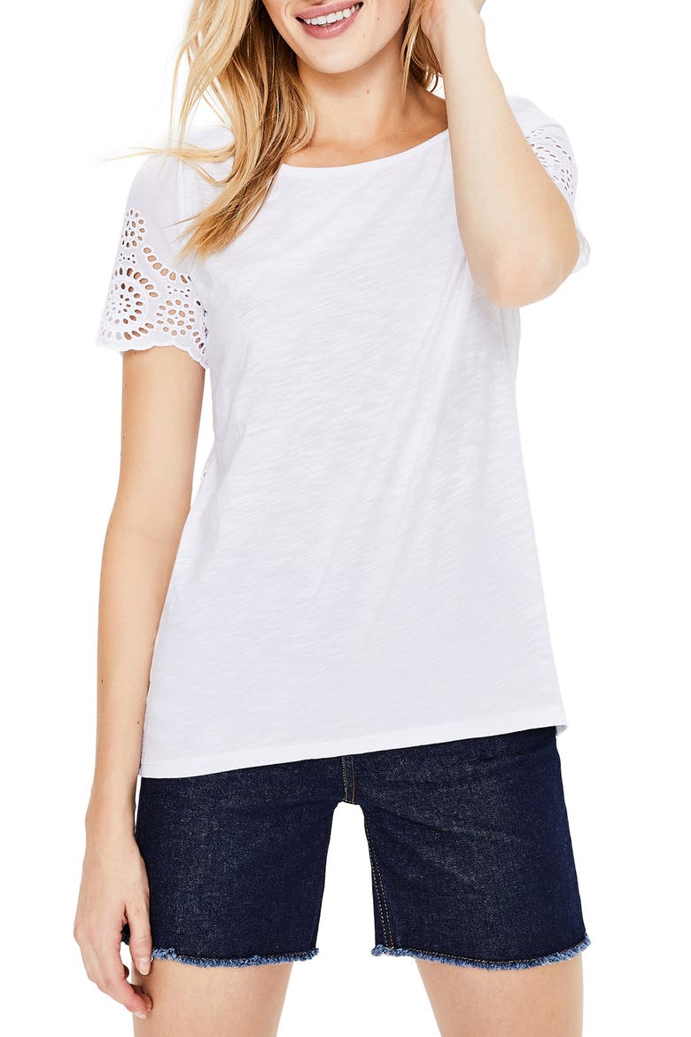 Isabella Lace Back Top, Main, color, WHITE