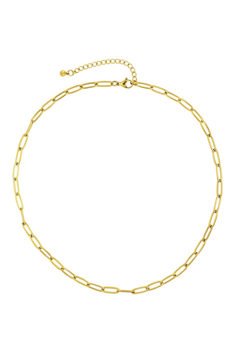 Paper Clip Chain Necklace, Alternate, color, GOLD