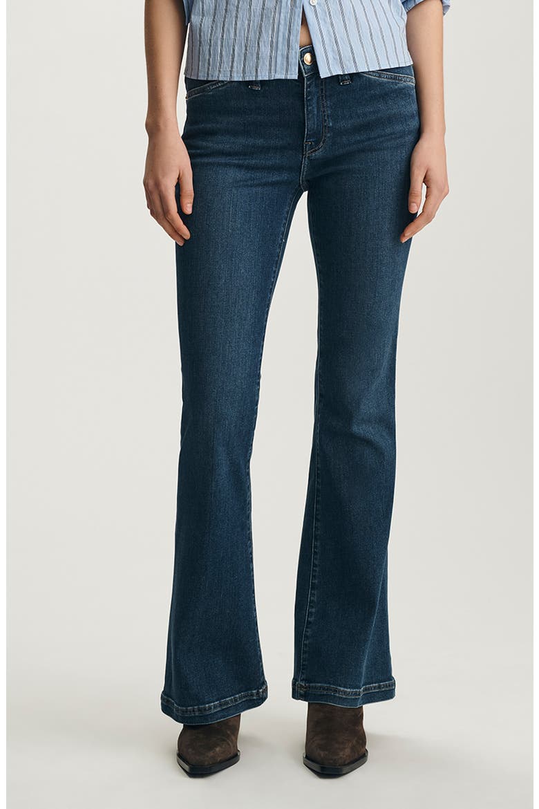 Sydney Mid Rise Flare Jeans, Main, color, DARK BRUSHED GOLD P