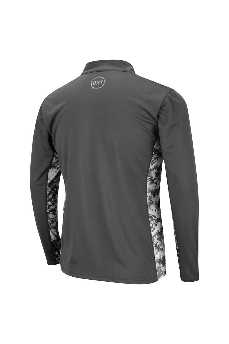 Men's Colosseum Charcoal Georgia Bulldogs OHT Military Appreciation Digital Camo Lightweight Quarter-Zip Pullover, Alternate, color, Charcoal