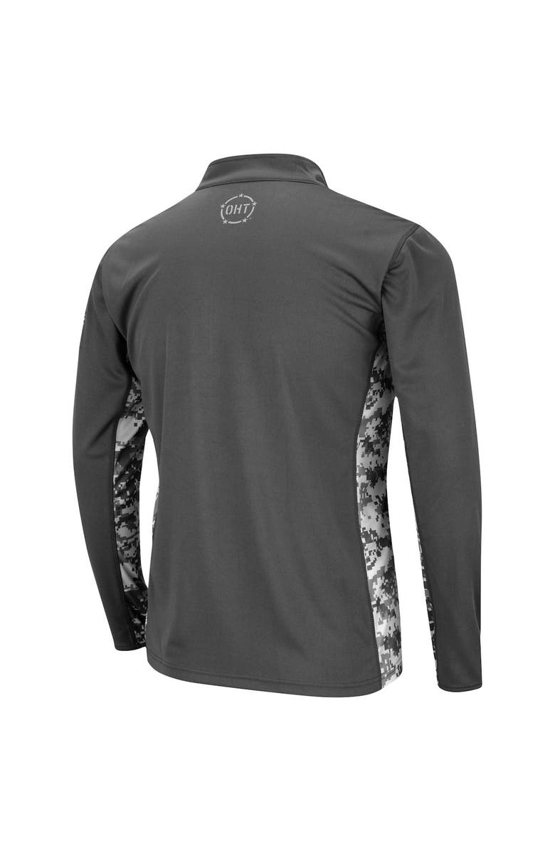 COLOSSEUM Men's Colosseum Charcoal Georgia Bulldogs OHT Military Appreciation Digital Camo Lightweight Quarter-Zip Pullover, Alternate, color, 