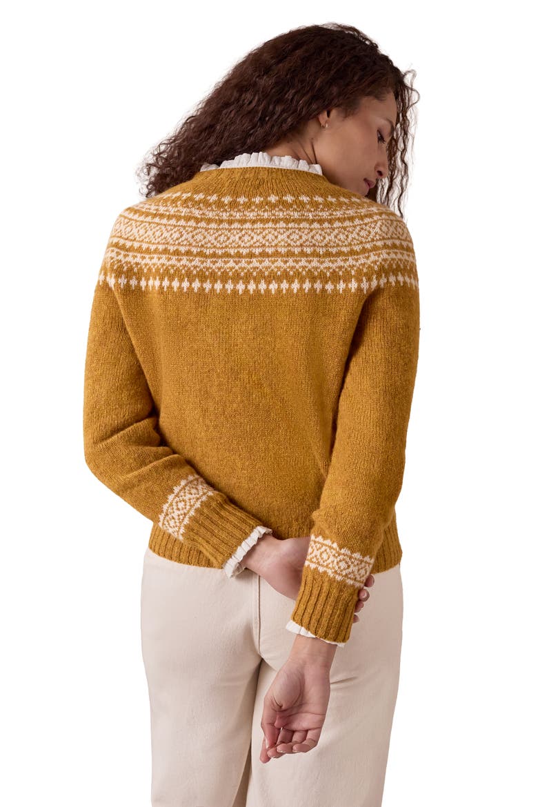 Highlands Two-toned Crew Neck Sweater, Alternate, color, Golden Yellow