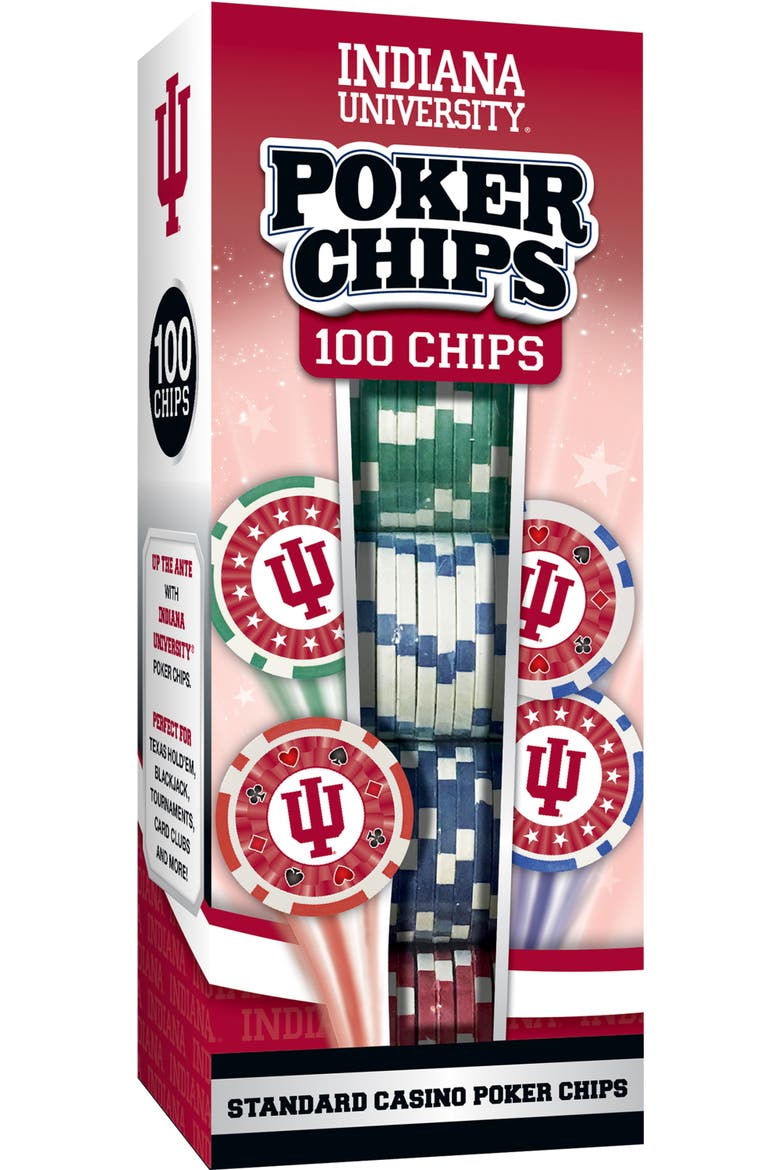 Indiana Hoosiers 100 Piece Poker Chips, Main, color, Multicolor