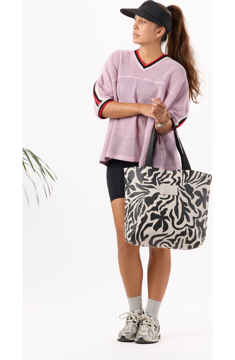 Aloha Collection Day Tripper Float Water Resistant Tote, Alternate, color, Black/ Sandstone