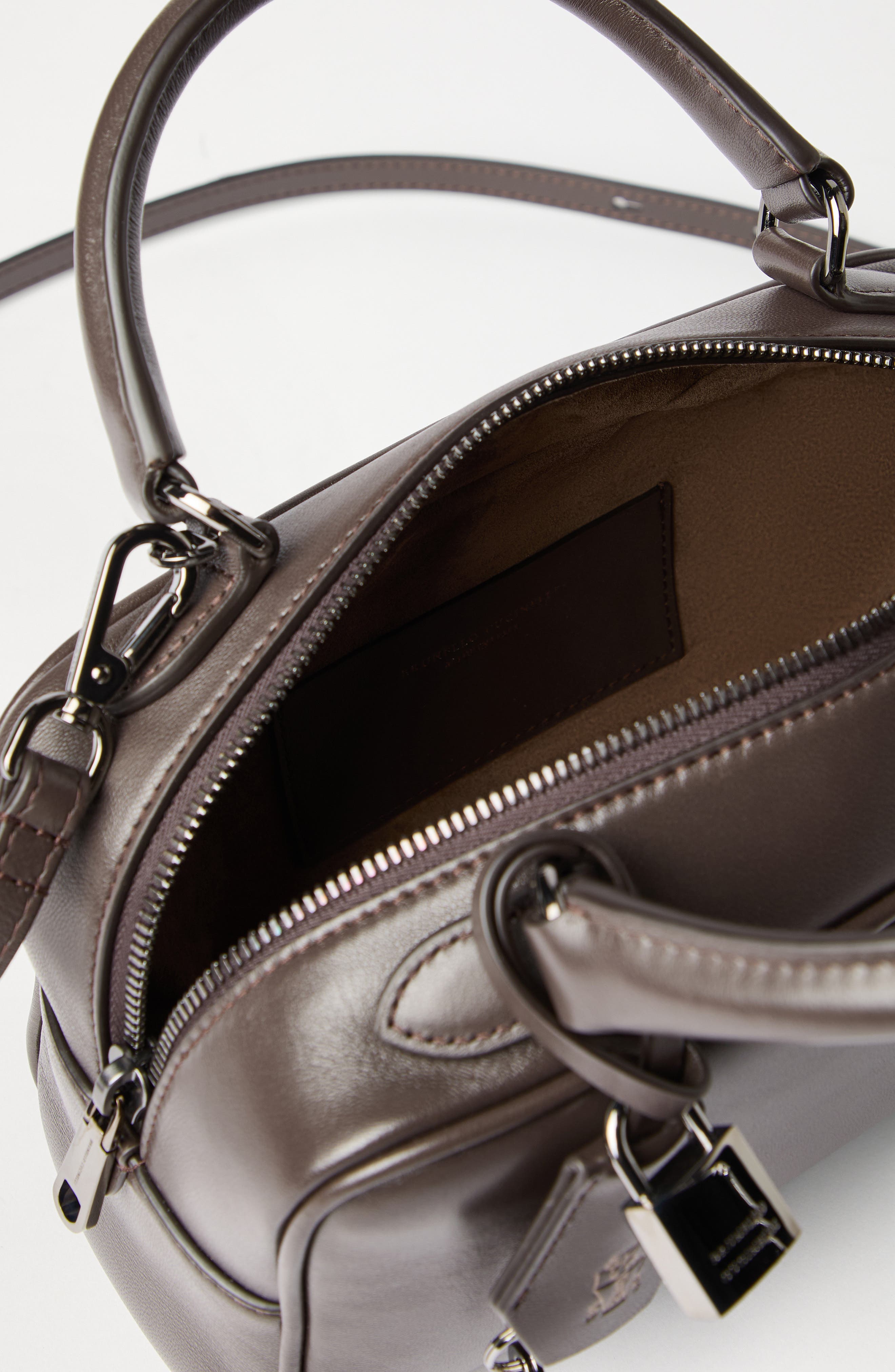 Brunello Cucinelli Nappa Boston Explorer bag, Alternate, color, Rust Brown