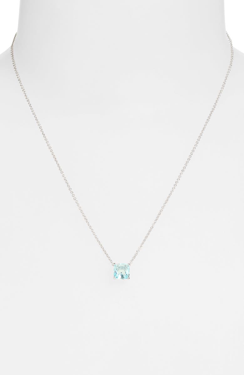 Nadri Bridesmaid Blue Cubic Zirconia Pendant Necklace & Earrings Set, Alternate, color, Rhodium