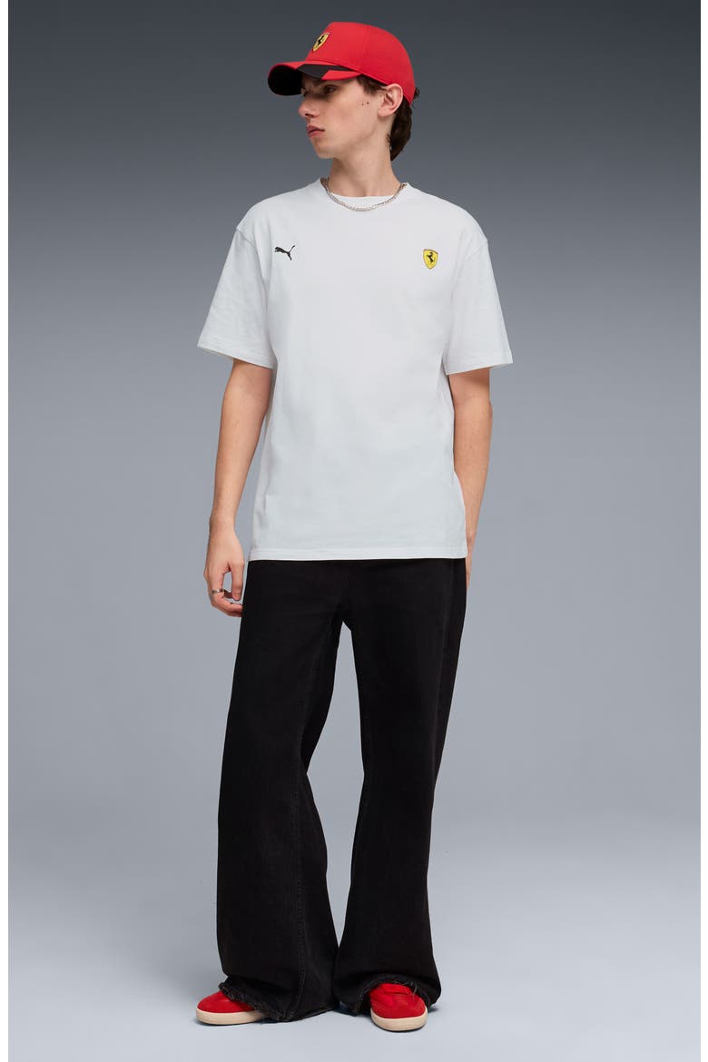 Scuderia Ferrari Cotton Graphic T-Shirt, Alternate, color, PUMA WHITE