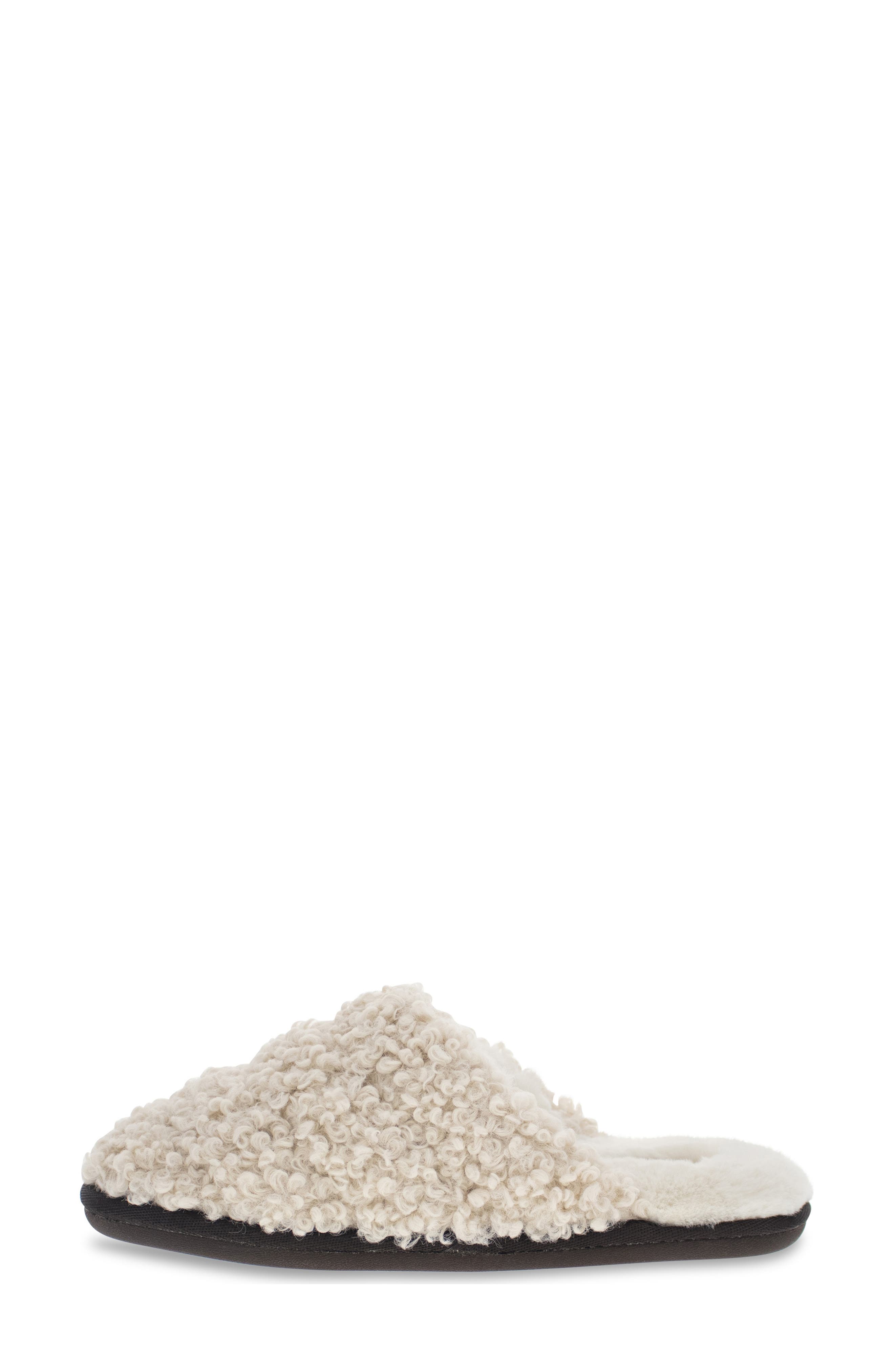 Clemson Faux Shearling Slipper, Alternate, color, NATURAL