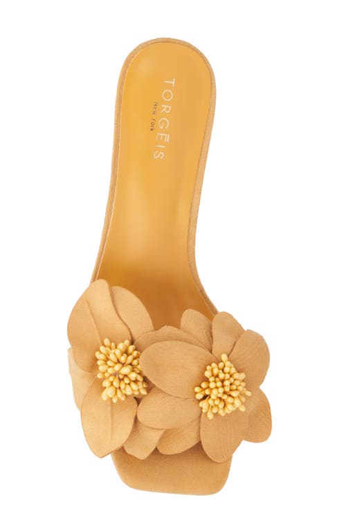 Torgeis Sierra Flower Slide Sandal In Camel