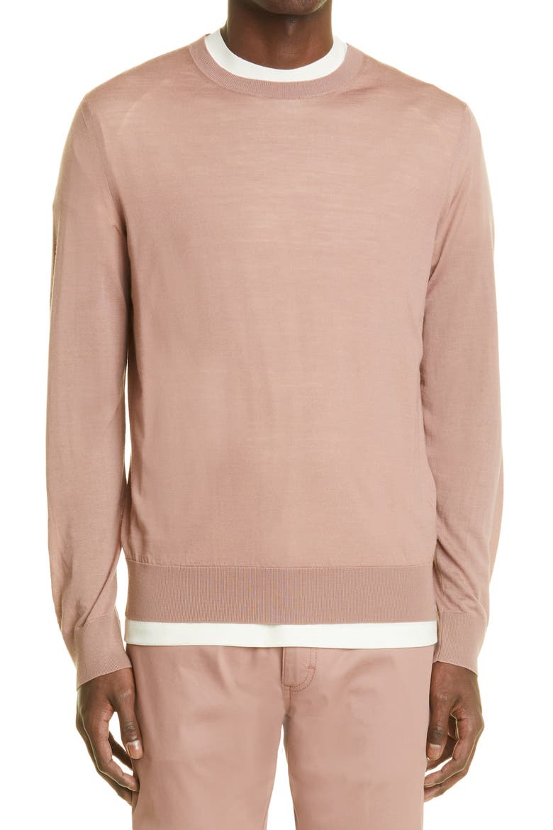 High Performance™ Merino Wool Crewneck Sweater, Main, color, PINK