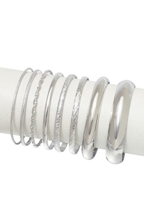 Set of 8 Assorted Bangle Bracelets